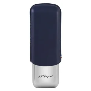 S.T. Dupont Double Chrome Cigar Case - blue grained
