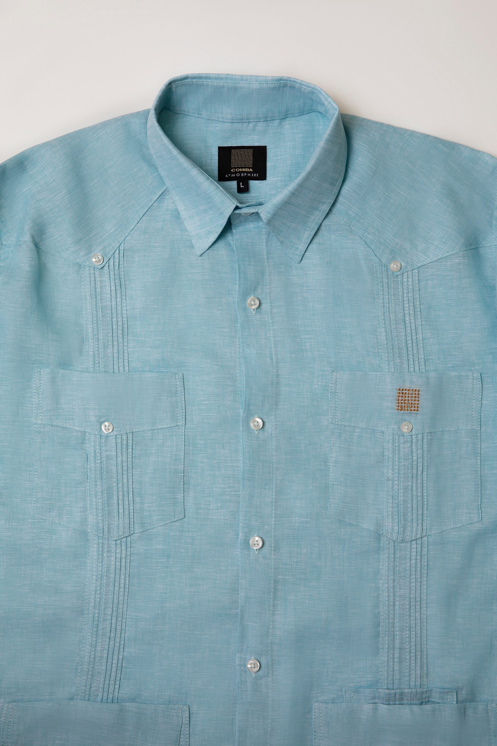 Cohiba Atmosphere Guayabera Comfort Fit Aqua Green Cohiba Atmosphere Guayabera Comfort Fit Aqua Green