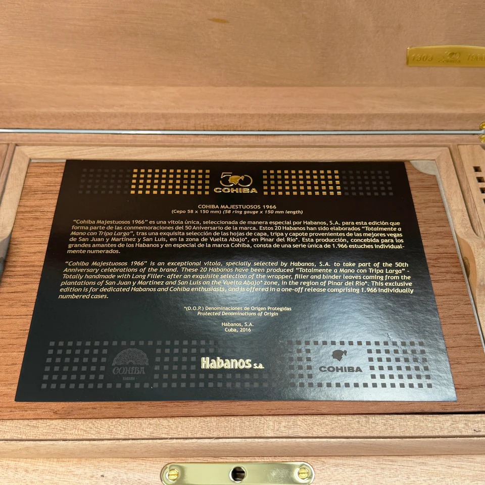 Cohiba Majestuosos 1966 – 50 Aniversario Humidor Back